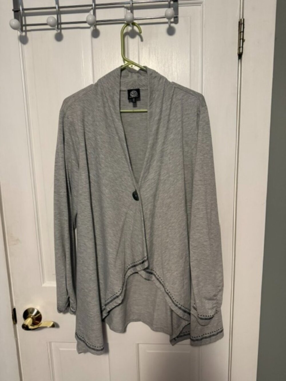 Lightweight Grey Asymmetrical Cardigan